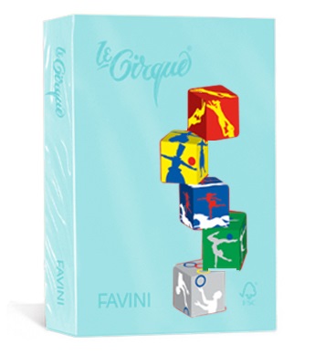 Favini Le Cirque Carta Colorata A4 80 g/m² Celeste Pastello 101 - Risma da 500 Fogli