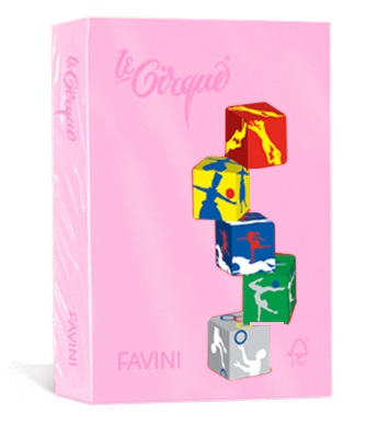 Favini Le Cirque Carta Colorata A4 Rosa 108 - 80 g/m² - 500 Fogli per Tutte le Tecnologie di Stampa