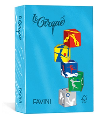 Favini Carta Le Cirque - A4 - 80 g/m² - Azzurro Reale 204 - 500 Fogli - Multiuso per Stampa Inkjet, Laser e Offset