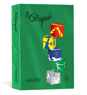 FAVINI Carta Le Cirque A4 80 g/m² Verde Bandiera 208 - 500 Fogli - Acid Free e Chlorine Free