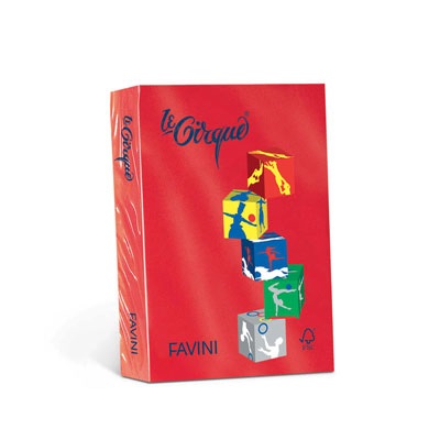 Favini Le Cirque Carta Colorata A4 160 g/m² Rosso Scarlatto 209 - Risma da 250 Fogli