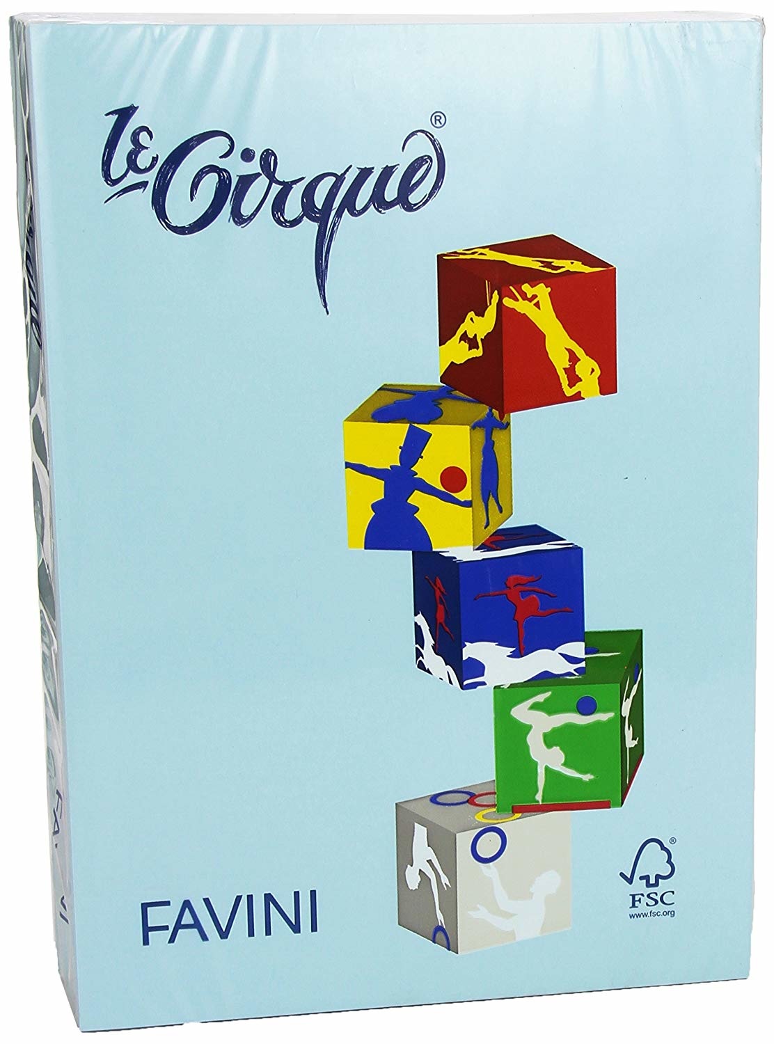 Favini Le Cirque Carta Colorata A3 80 g/m² Azzurro Pastello - Confezione da 500 Fogli - Certificata FSC