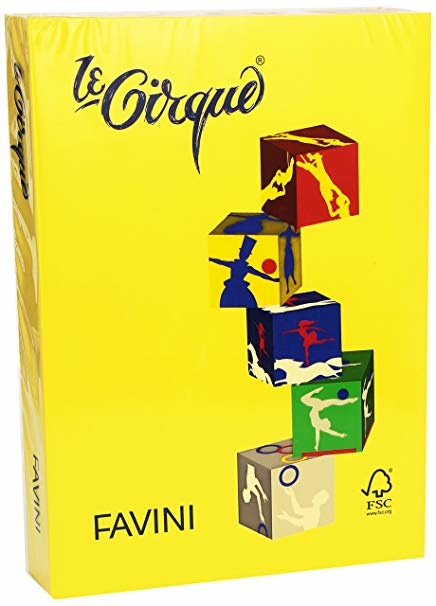 Favini Le Cirque Carta Colorata A3 80 g/m² Giallo Zolfo Risma da 500 Fogli Certificata FSC