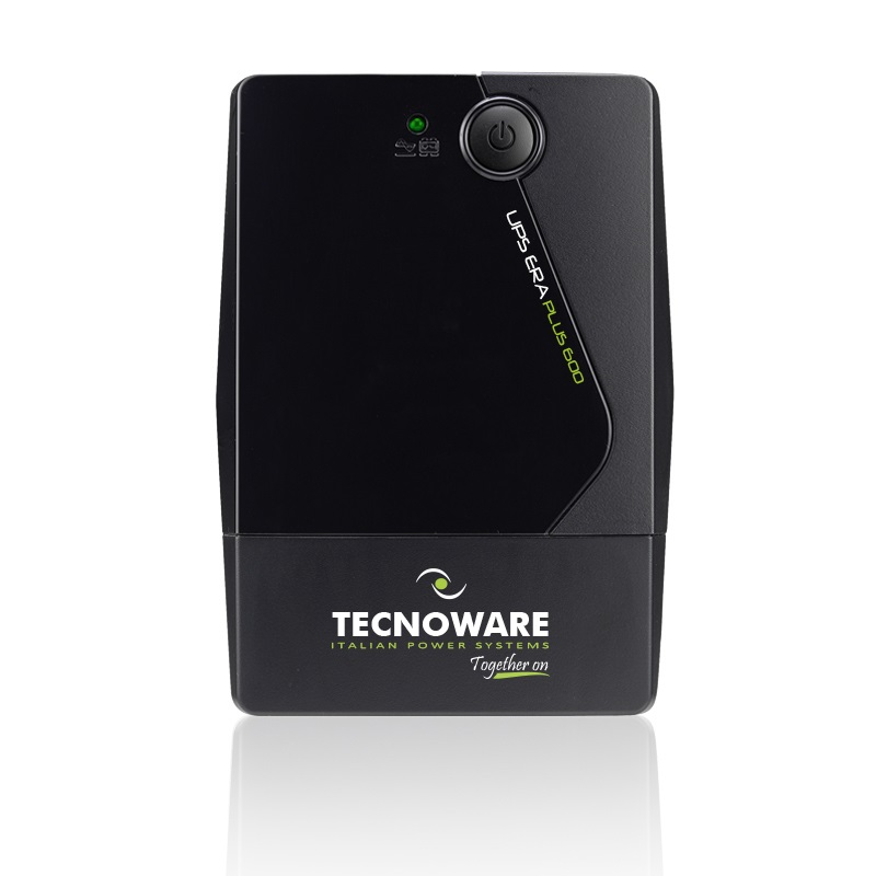 Tecnoware FGCERAPL602SCH Gruppo di Continuità UPS Linea Interattiva 600 VA / 420 W con 2 Prese Schuko e Autonomia Fino a 15 Minuti