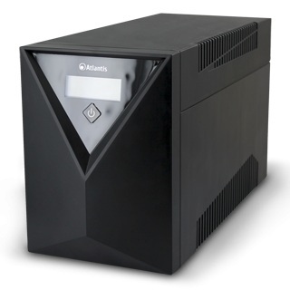Atlantis Land OnePower 2001 UPS Line Interactive 2000VA/1200W con AVR, Pseudo Sinusoidale, 4 Prese IEC 1 Schuko, 2 Batterie 12V 10Ah, Software UPSilon 2000 Incluso