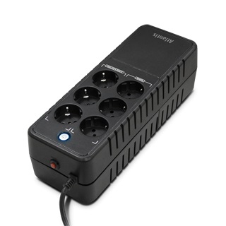 Atlantis Land OnePower 1000 Gruppo di Continuità (UPS) 1000 VA / 500 W con 6 Prese Schuko, Batteria 12V, Design Compatto