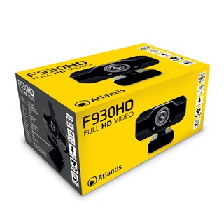 Atlantis Land P015-F930HD Webcam Full HD 1080p 30fps con Microfono Incorporato, Messa a Fuoco Manuale, Campo Visivo di 80°, USB 2.0, Clip Rotante 360°