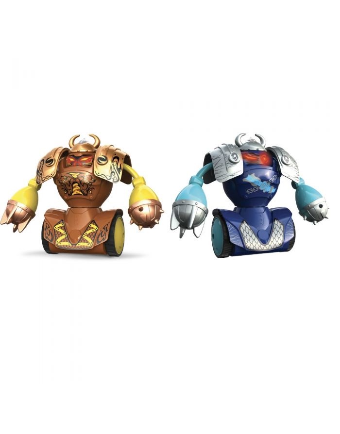 Rocco Giocattoli Robo Kombat Vichinghi - Giocattolo Interattivo con 2 Robot, Armatura Removibile, Occhi a LED e Pugno Potenziato