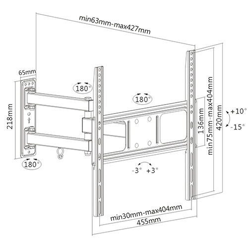 LINK LKBR01 Staffa a Muro per TV 32-55