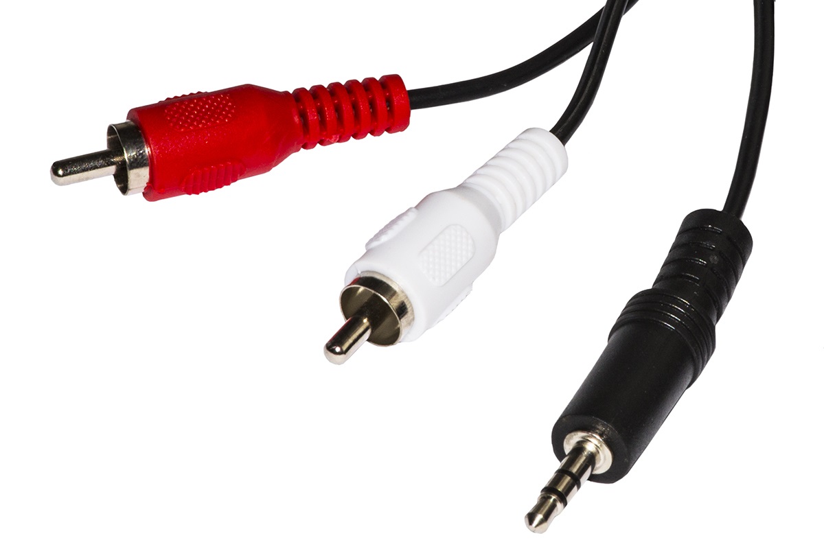Link LKC3518 Cavo Stereo 1.80 m con Connettore 3.5mm Maschio e 2 RCA Maschio, Nero