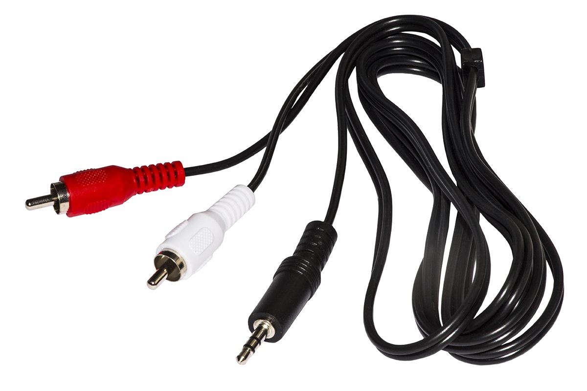 Link LKC3518 Cavo Stereo 1.80 m con Connettore 3.5mm Maschio e 2 RCA Maschio, Nero
