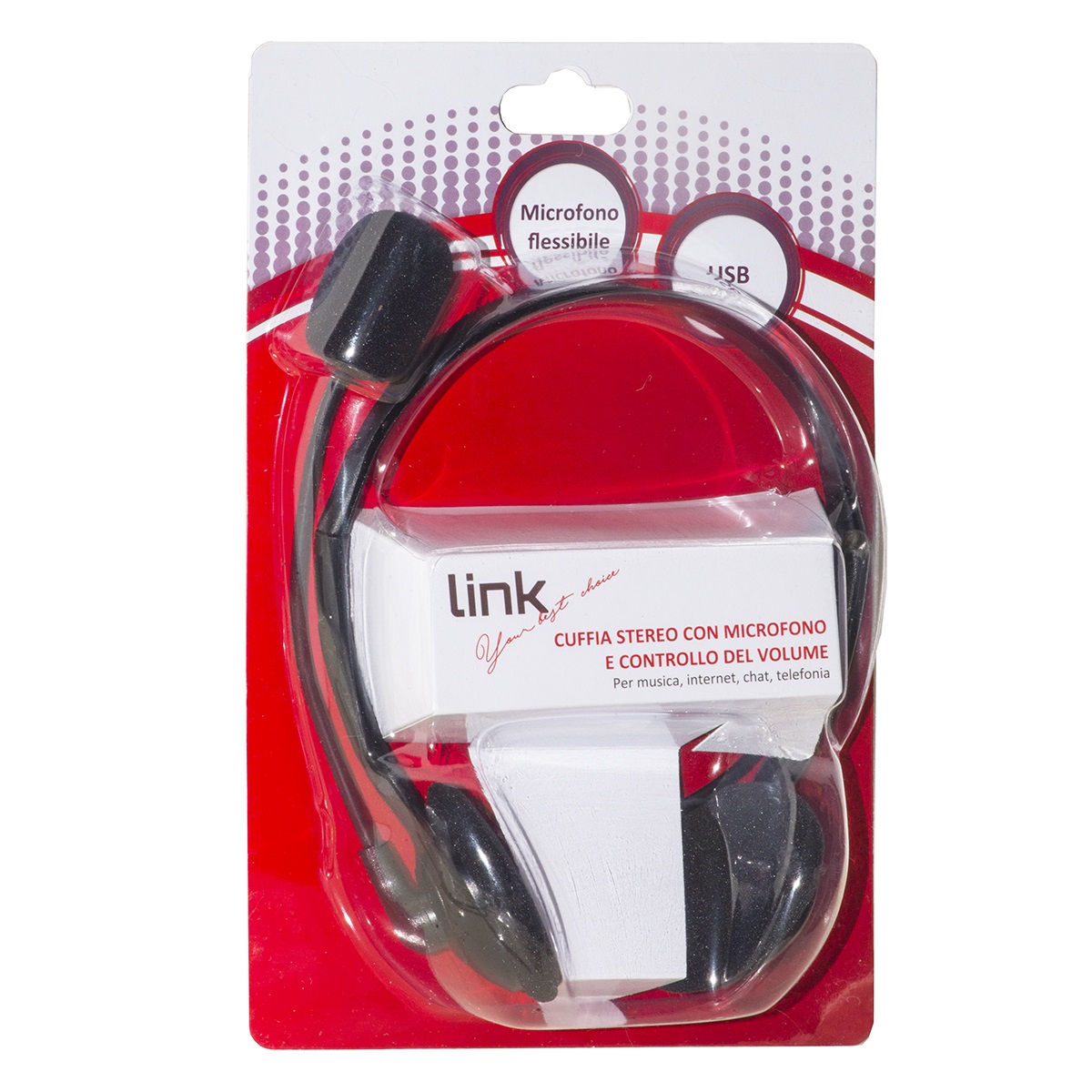 Link Accessori LKHS01 Cuffia e Auricolare Cablato A Padiglione per Musica e Chiamate, Nero, 20 - 20000 Hz