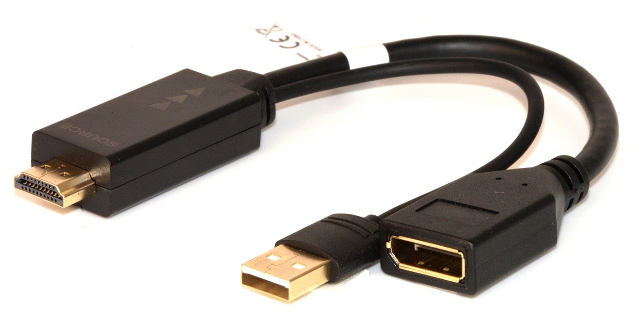 Link Accessori LKADAT202 - Adattatore attivo HDMI tipo A (Standard) a DisplayPort USB Type-A, 1 m, compatibile 4K