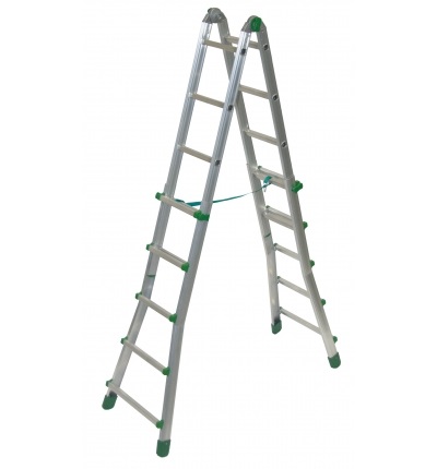 FACAL Scala Telescopica Eurobriko BK/4 in Alluminio - Altezza Massima 5,5 m, 5 5 Gradini, Portata 150 kg