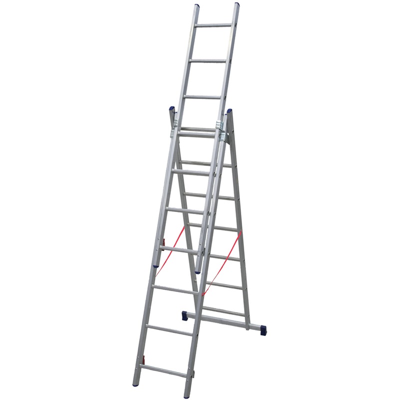FACAL Scala Telescopica in Alluminio 3 Rampe 7 7 7 Gradini Altezza Max 426 cm Portata 150 kg