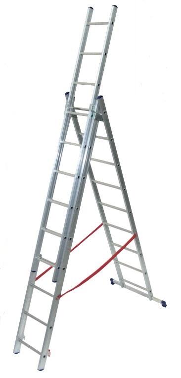 FACAL Scala Telescopica in Alluminio 3 Rampe 9 9 9 Gradini Altezza Massima 594 cm Portata 150 kg