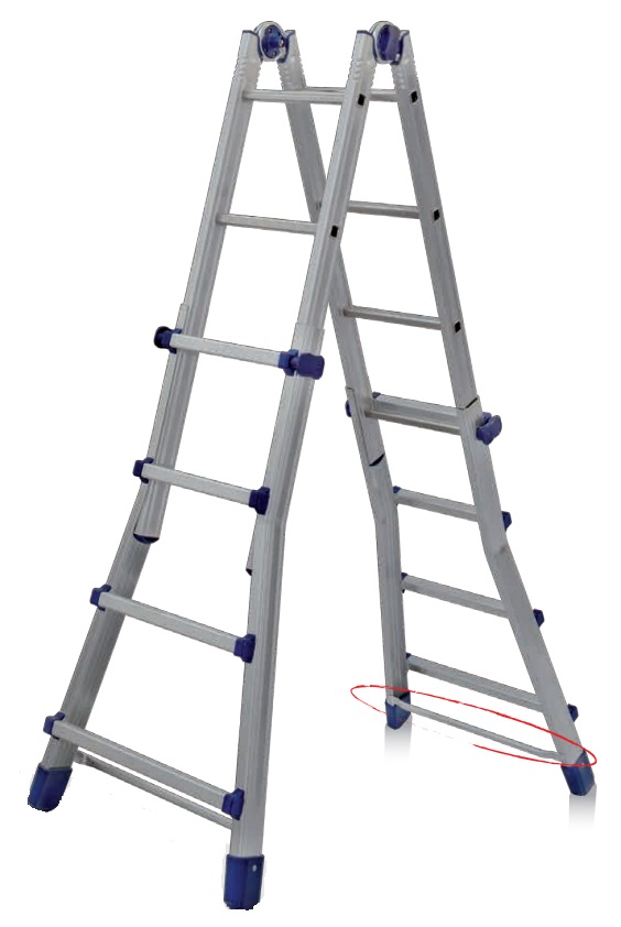 FACAL Briko Blu Scala Telescopica Multifunzionale in Alluminio - 10 Gradini, Altezza Massima 5,12 m, Portata 150 kg