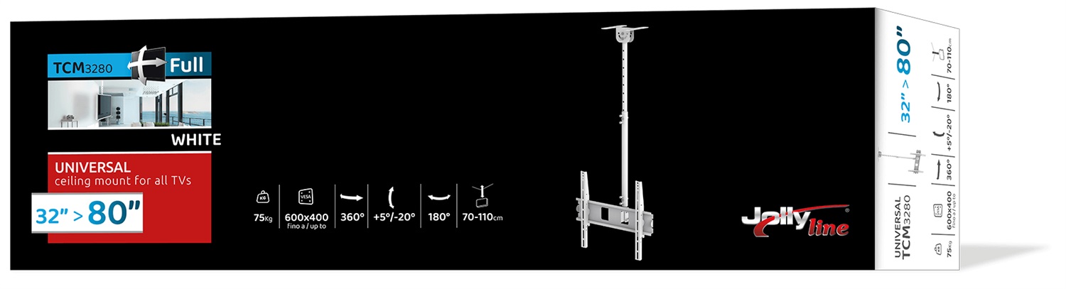 G.B.S. Elettronica TCM-3280 Supporto da Soffitto per TV da 32