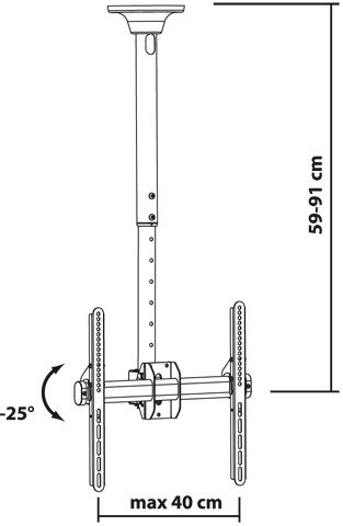 G.B.S. Elettronica TCM-3280 Supporto da Soffitto per TV da 32
