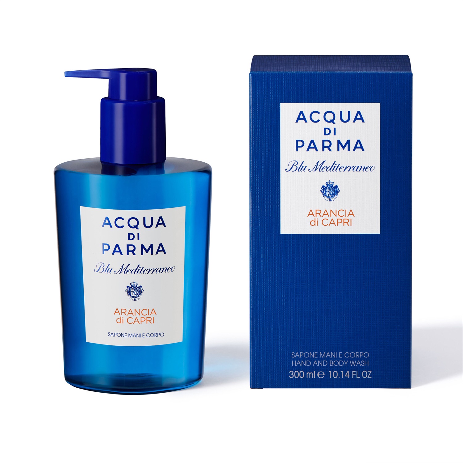 Acqua di Parma Blu Mediterraneo Arancia di Capri Sapone Mani e Corpo 300 ml - Detergente con Note di Arancia, Mandarino e Limone
