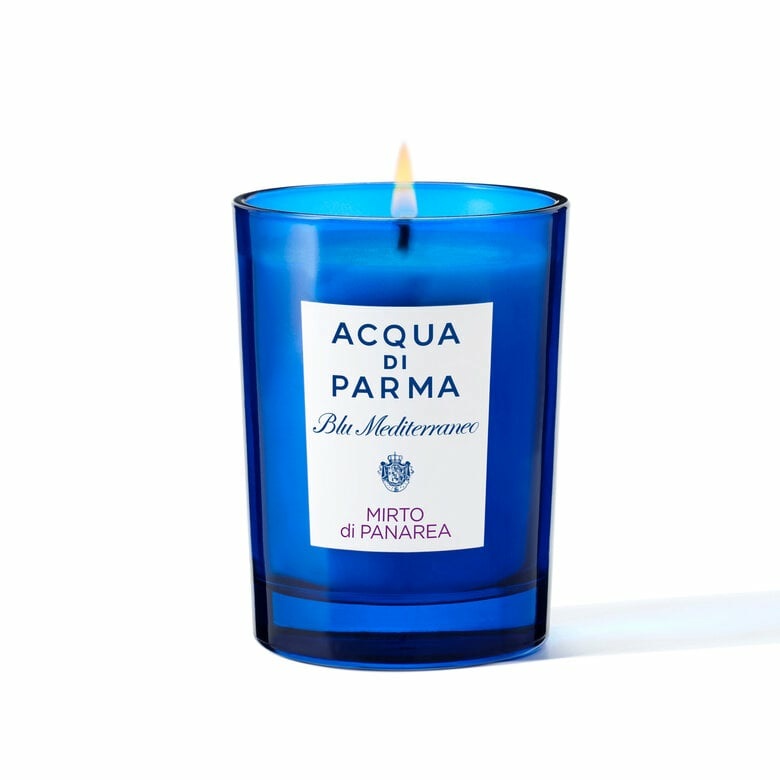 Acqua di Parma Candela Profumata Mirto di Panarea 200g - Bicchiere in Vetro Blu