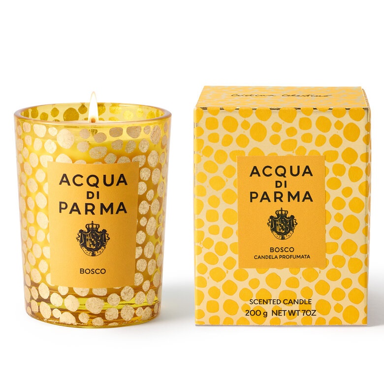 Acqua di Parma Candela Profumata Bosco 200g - Design Elegante in Vetro Decorato