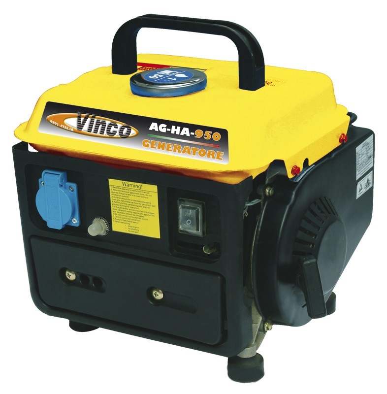 Vinco Generatore Portatile Semisilenziato 800 W Monofase 2 Tempi 2,8 HP Avviamento Manuale