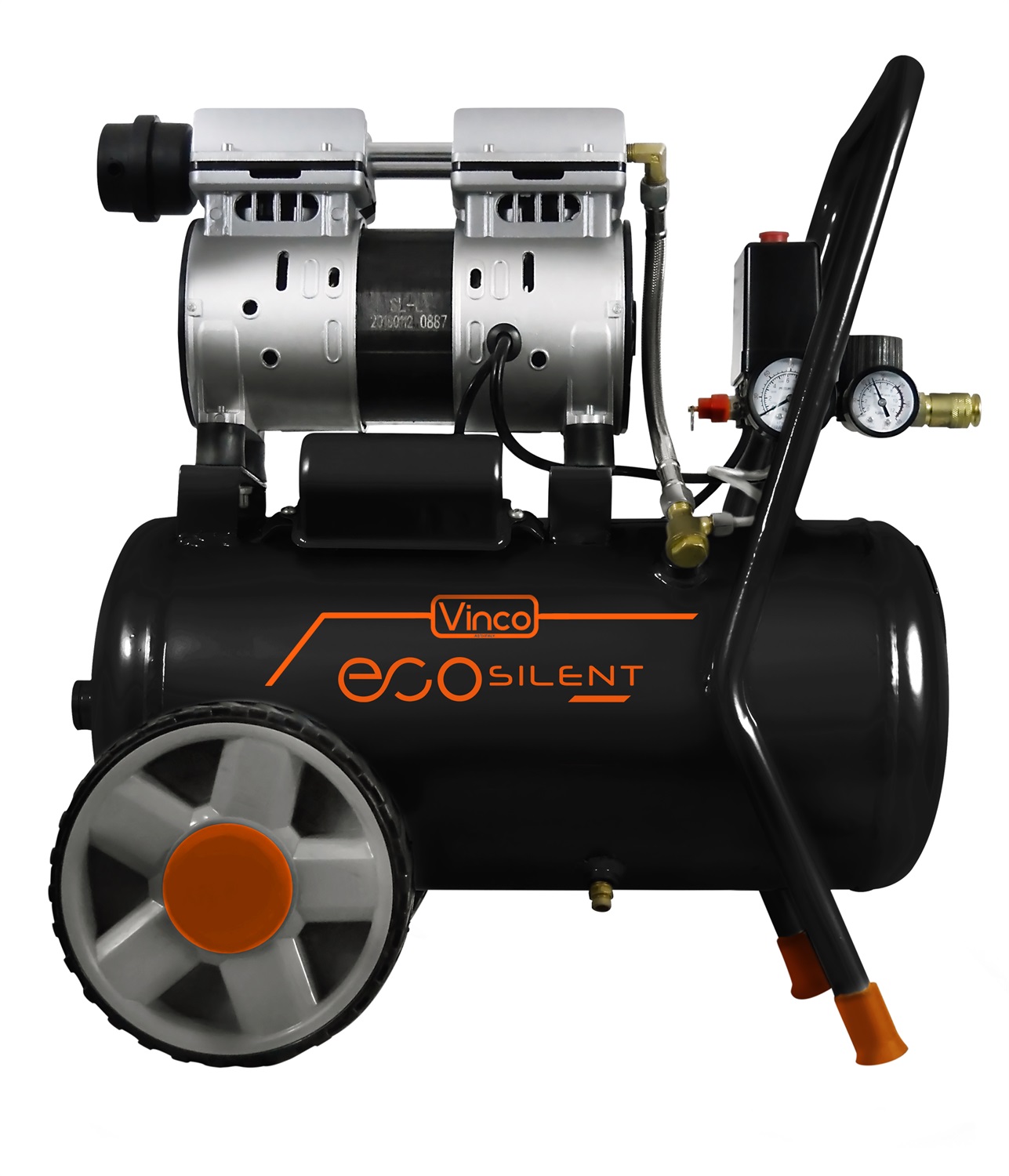 Vinco KWU750-24L Compressore ad Aria Portatile Silenziato 24 Litri 750 W Oil-less 180 l/min