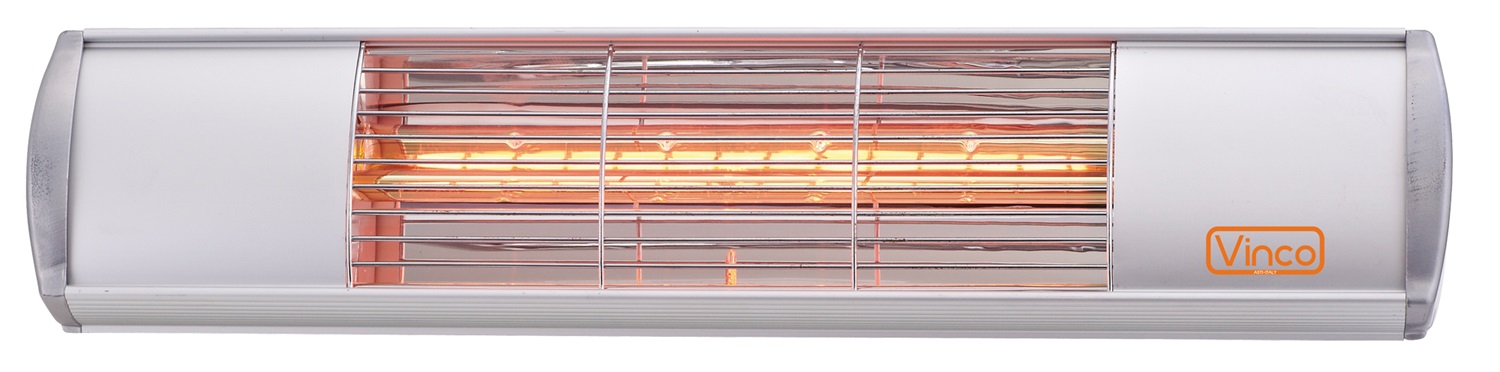 Vinco Stufa Alogena da Esterno 70164 - Riscaldatore Elettrico 1500 W in Acciaio Inox, Design Elegante a Torre, Resistente all'Acqua