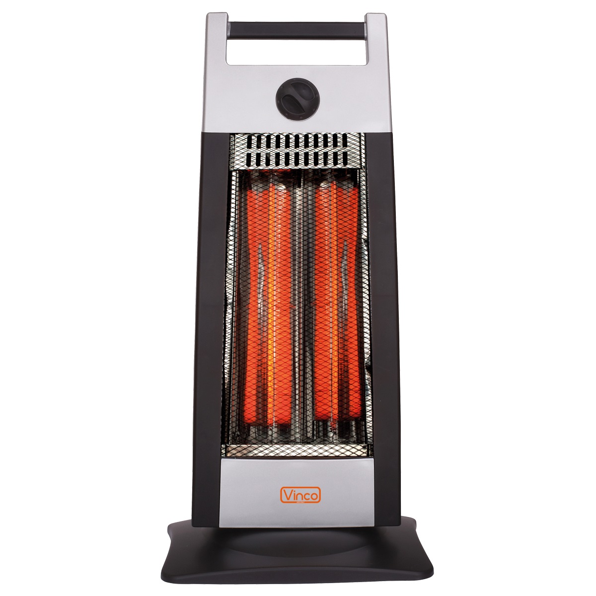 VINCO Stufa al Carbonio Elettrica 900 W - Oscillante, 2 Potenze (450/900 W), Basso Consumo, Design Nero