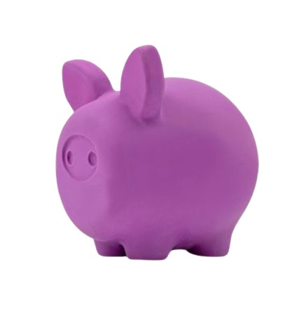 United Pets Pigs Piggy - Gioco in Lattice per Cani a Forma di Maiale con Fischietto, Viola, Lavabile