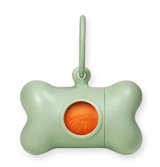 United Pets Bon Ton Provencal Verde - Dispenser Portasacchetti per Cani e Gatti - 100% Plastica Riciclata - Dimensioni 8x4,2x5 cm - Include 10 Sacchetti