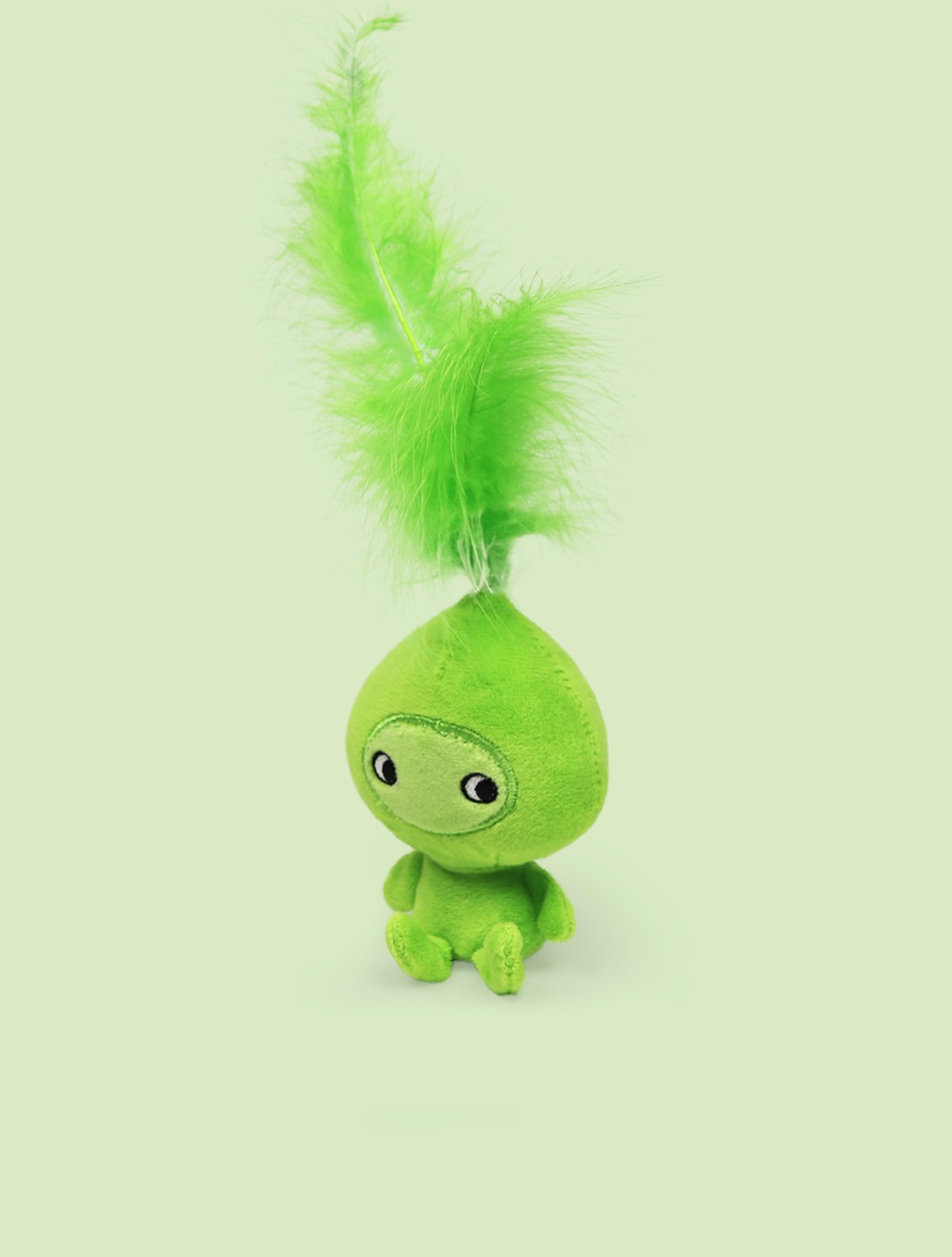 United Pets AromaStories Gemma - Peluche Morbido con Squeaker e Essenza Calmante per Gatti e Cani Piccoli, Verde