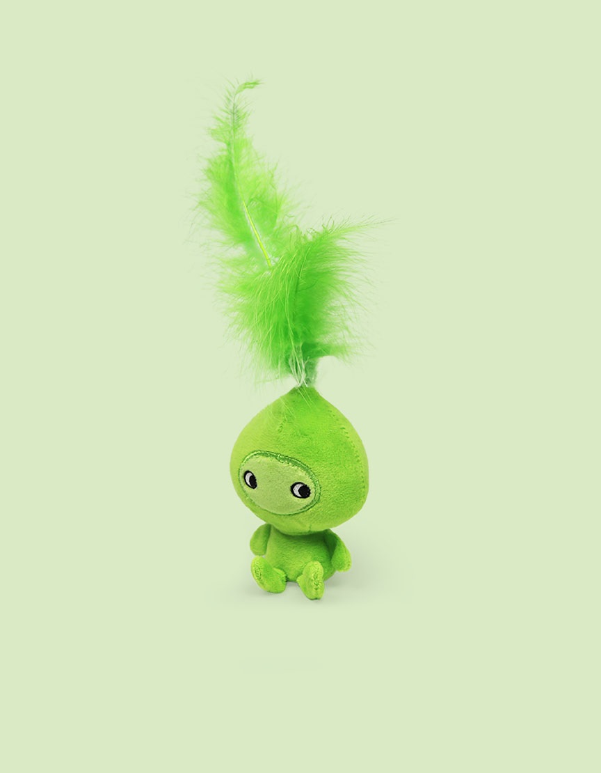 United Pets AromaStories Gemma - Peluche Morbido con Squeaker e Essenza Calmante per Gatti e Cani Piccoli, Verde