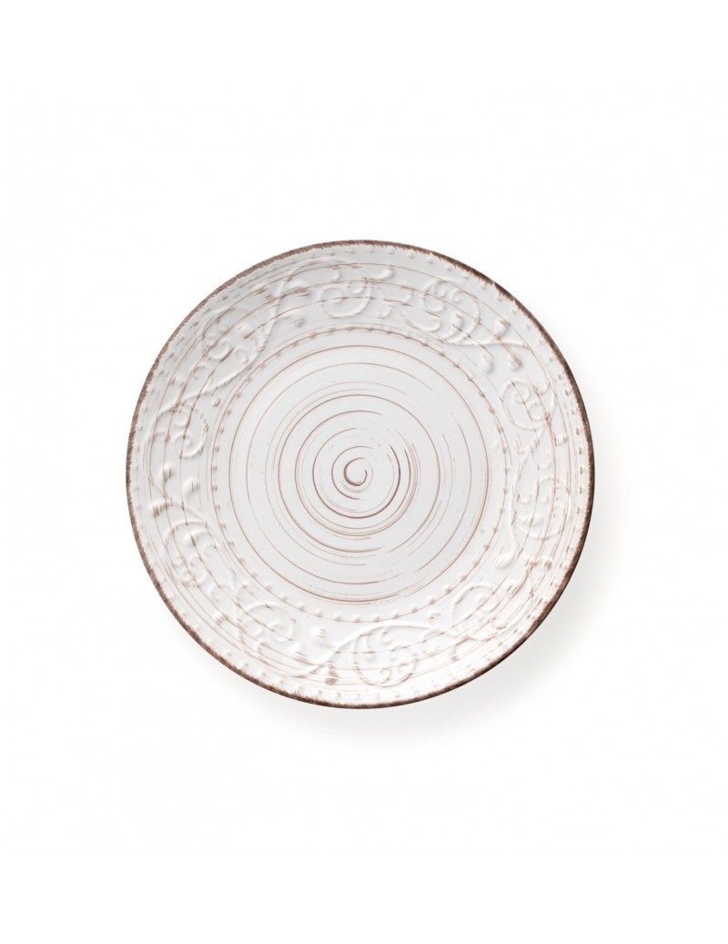 BRANDANI Piatto Piano Serendipity 27,5 cm in Stoneware Bianco