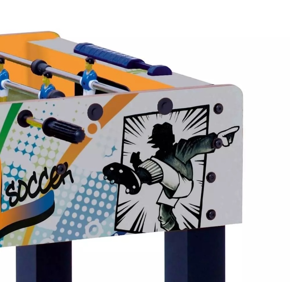 Garlando Calciobalilla F-1 Goal con Aste Rientranti - Mobile in MDF Ciliegio, Gambe Robuste, Grafica Trendy e Palline in Dotazione