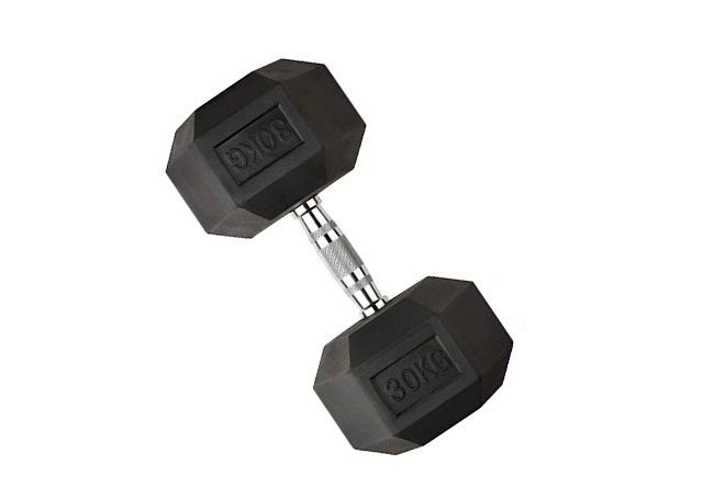 Toorx Manubrio Esagonale Gommato - 30 kg con Impugnatura Ergonomica