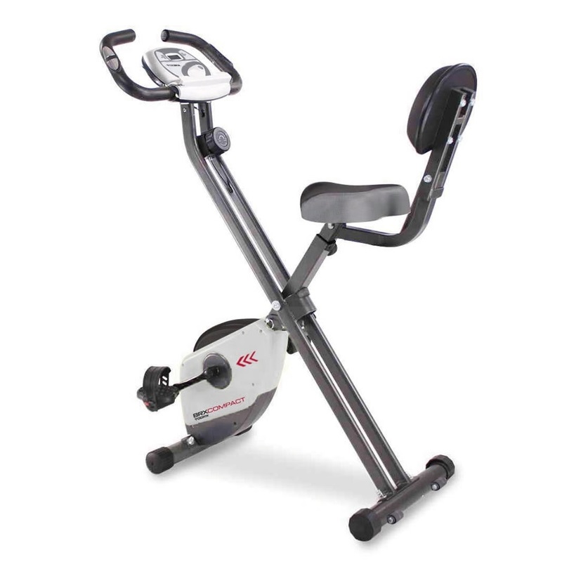 Toorx Cyclette BRX Compact - Salvaspazio, Volano 6 kg, Peso Max 100 kg, Console LCD, Sella Ampia con Schienale Reclineabile