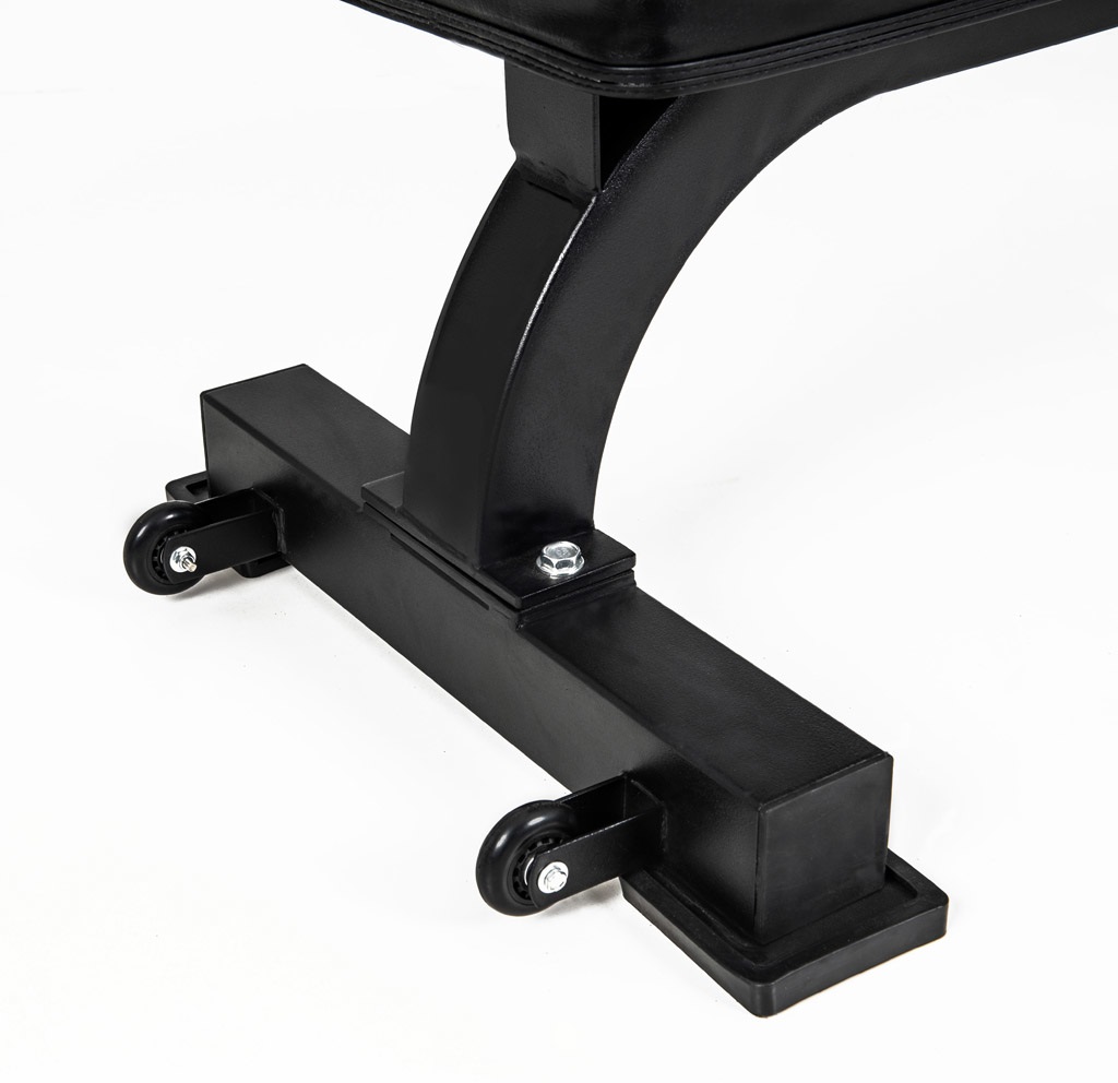 Toorx WBX-100 Panca Piana Multifunzionale in Acciaio Rinforzato - Portata Massima 320 kg, con Maniglia e Ruote di Trasporto