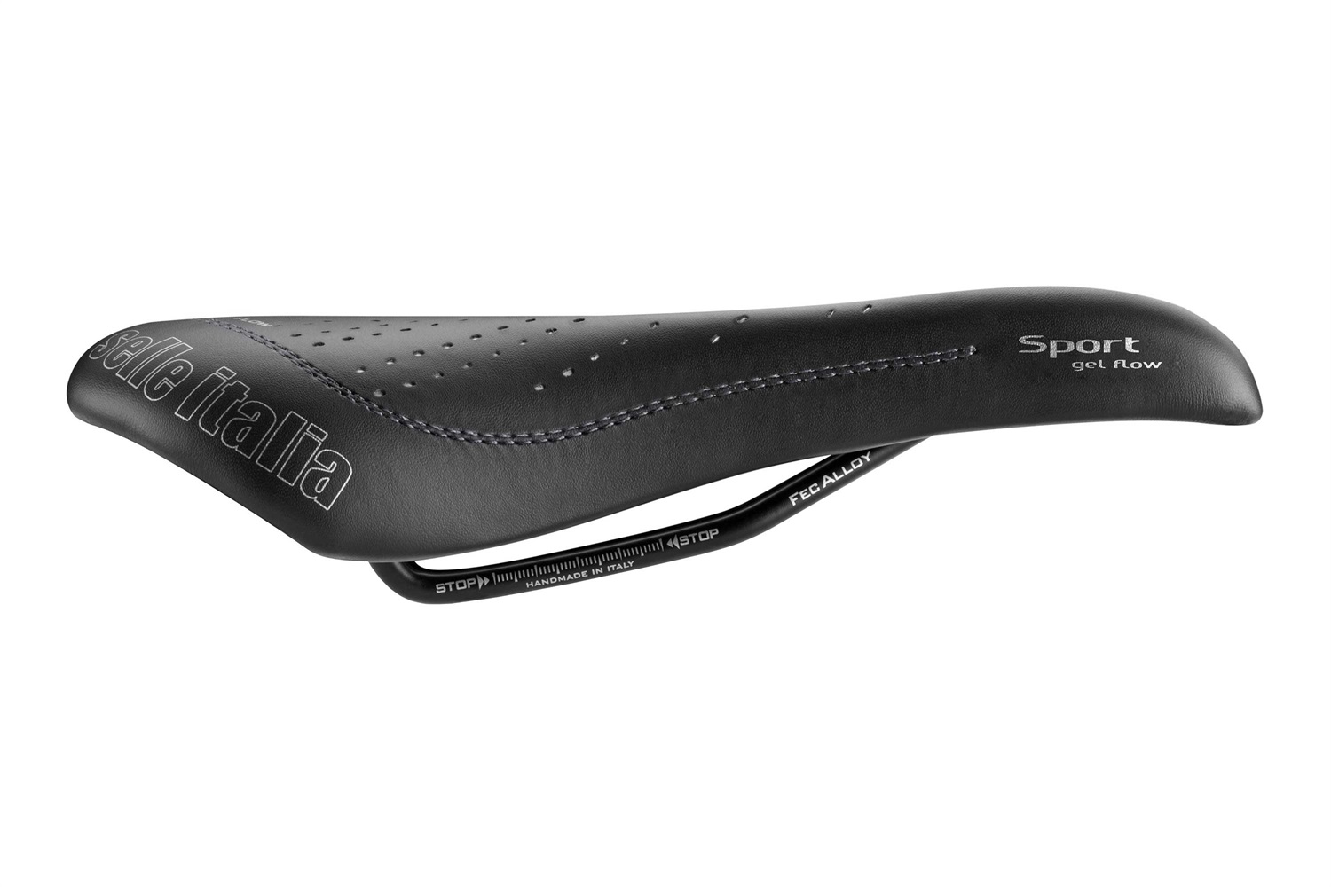 Selle Italia Sport Gel Flow - Sella Bicicletta Unisex da Città e Trekking con Foro Anatomico, Telaio in Fec Alloy, Taglia S2, Nero
