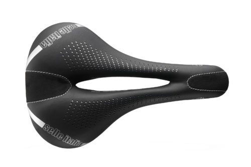 Selle Italia Lady Gel Flow - Sella bici da corsa per donna, Fibra-Tek, Rail Manganese Ø7 mm, Comfort Gel, Ammortizzatore, Design anatomico, Taglia L2, Nero