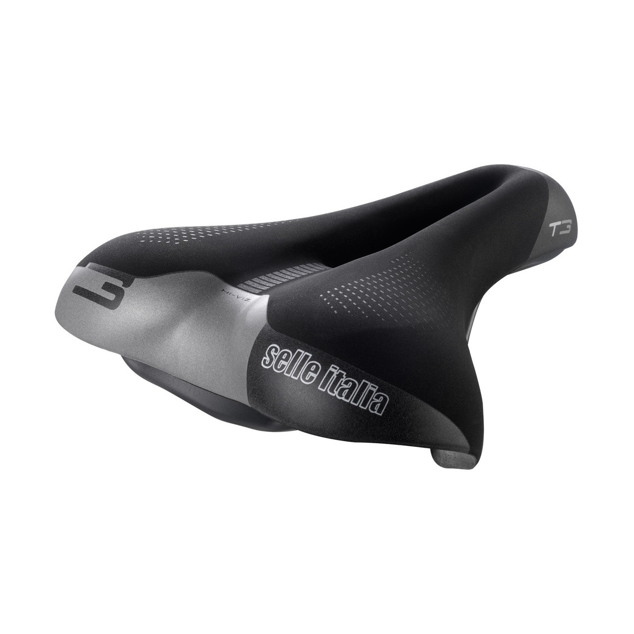 Selle Italia T3 Flow Sella Citybike Unisex in FEC Alloy Soft-Tek Nero 210mm con Seduta Ergonomica in Gel