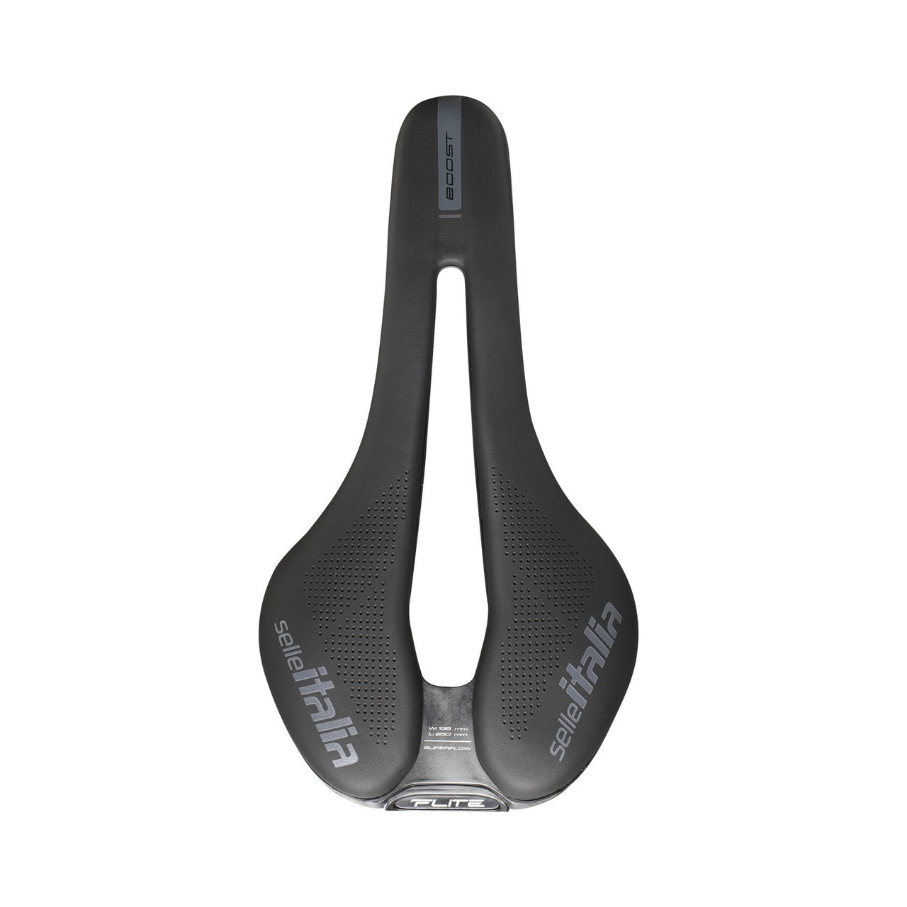 Selle Italia Flite Boost Superflow L3 - Sella da Corsa Unisex, 145mm, Nero, Rail in Titanio, Forma Flat
