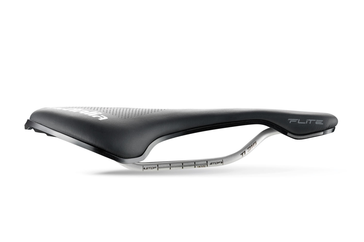 Selle Italia Flite Boost Superflow TI Sella Corsa Unisex Nero 130mm - Rail in Titanio, Rivestimento in Microtex