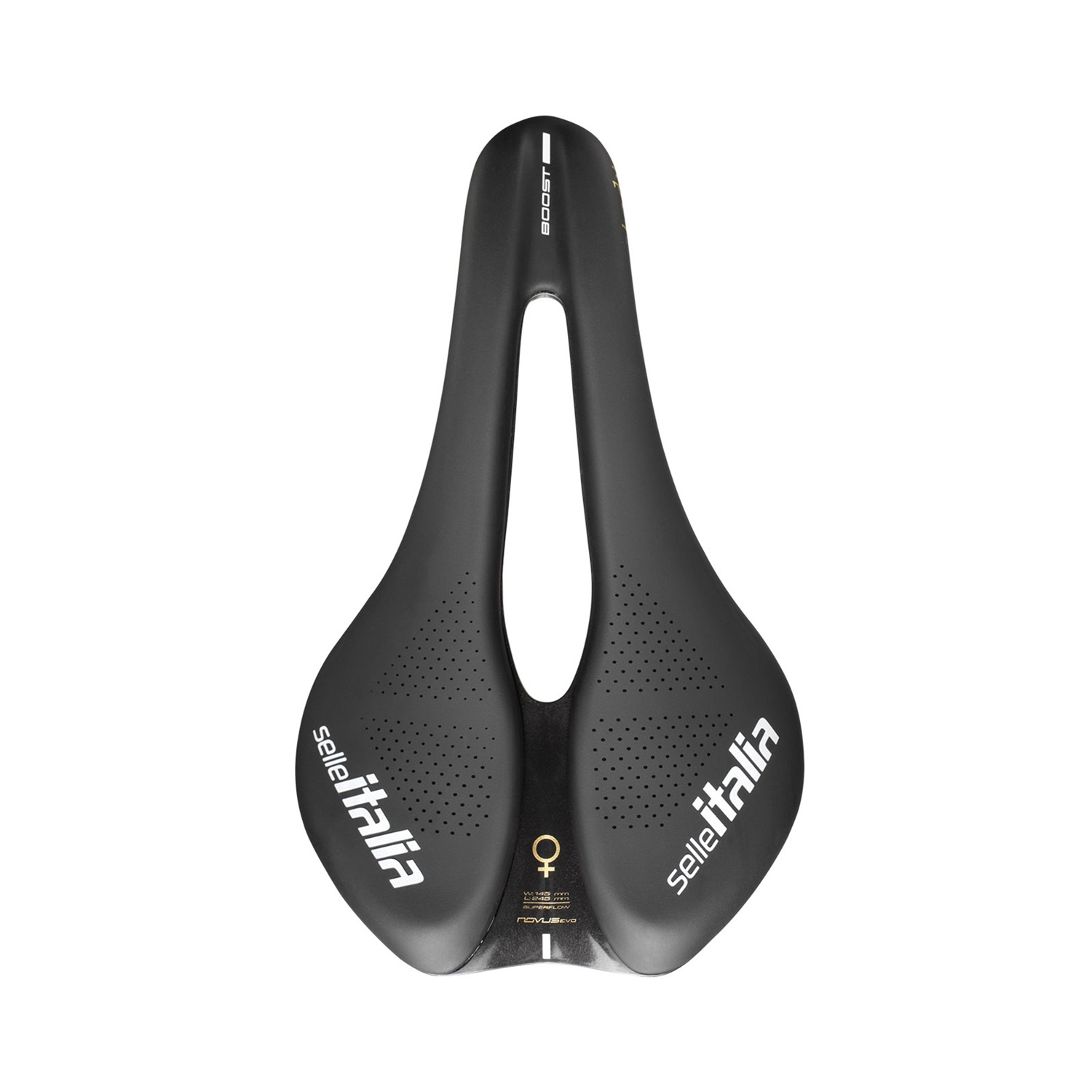 Selle Italia Novus Boost Evo Lady TM Superflow - Sella Corsa per Donna, 145x245 mm, Imbottitura in GEL, Peso 265-285 g