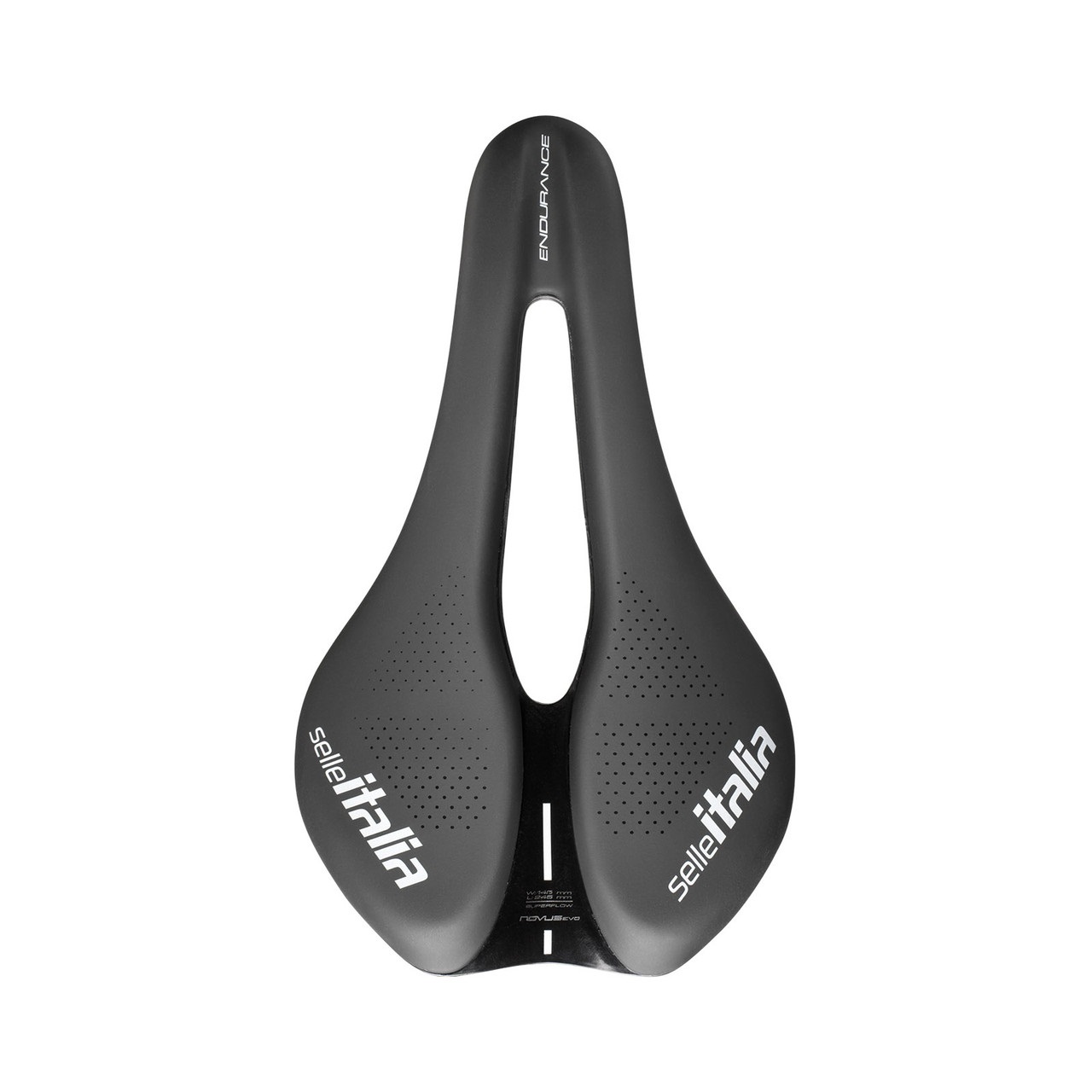 Selle Italia Novus Boost Evo Endurance TM Superflow - Sella Corsa Unisex, Nero, 145x245mm, Rivestimento Soft-Tek, Telaio in Manganese
