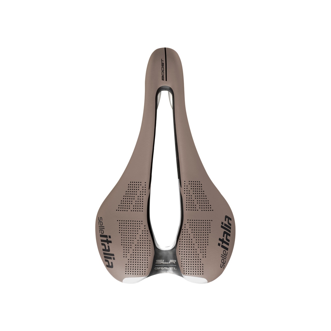 Selle Italia SLR Boost Gravel Ti 316 Superflow - Sella per bicicletta in Fiber-tek, taglia S 130 x 248 mm, colore marrone