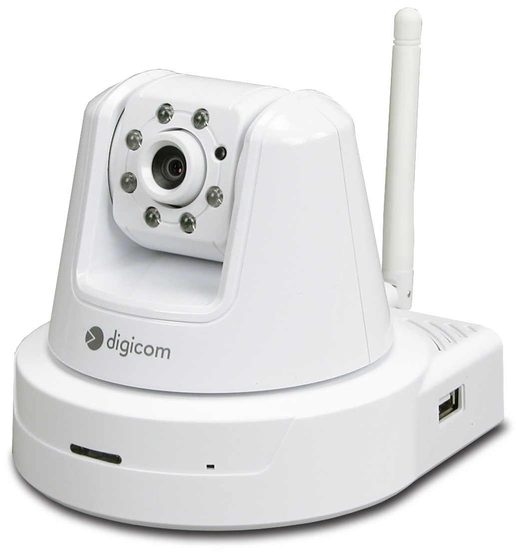 DIGICOM IP Camera 400HD - Telecamera di Sicurezza Wi-Fi Pan-Tilt Interna 1280 x 1024 Pixel con Porta USB
