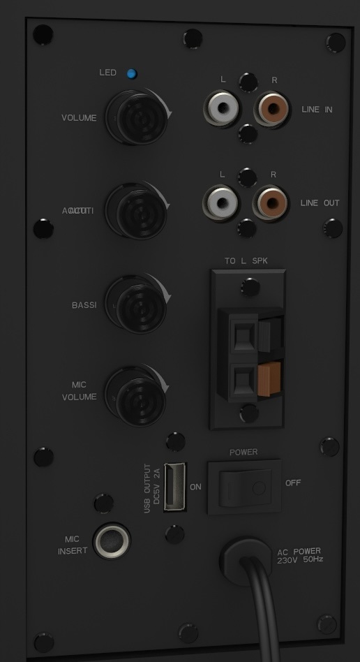 Empire Media HS.WALL250MB Altoparlante 2-vie Nero Cablato 250 W con Ingresso Microfonico