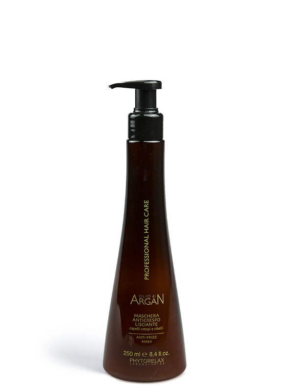 Phytorelax Laboratories Maschera Anticrespo Lisciante all'Olio di Argan 250 ml - Effetto Liscio e Morbido